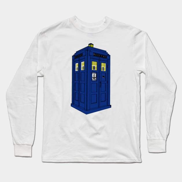 1920's Mackenzie Style Blue Police Box Long Sleeve T-Shirt by J. Rufus T-Shirtery